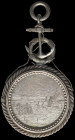 The Wreck of the Chusan Medal, 1874, in silver, by Thomas Ross & Son, Glasgow, in original case of issue, 54mm width, with ornate silver ropework, and...