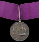 C.Q.D. Medal, 1909, silver, with contemporary silver fitting for neck ribbon (A.B. Patrick Fagan. R.M.S. Baltic), edge engraved in contemporary capita...