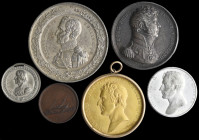 Naval and Military Commemorative Medals (5), comprising: Shipwrecked Mariners’ Society, 1867, in white metal, 31.5mm width, bearing a bust of Nelson l...