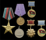 Afghanistan, Order of the Star, Type 2 (1987-92), First Class breast badge, in gilt metal, 54mm; Distinguished Military Service Medal; Gallantry Medal...