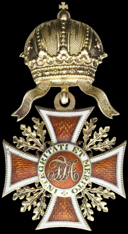 Austria, Order of Leopold, neck cross (1825-60), in gold and enamels, with gold ...