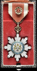 China, Republic, Order of the Golden Grain, Second Type (c.1916-1928), Fourth Class, breast badge, in silver, silver-gilt and enamels, 55.5mm width, w...