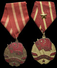 China, People’s Republic, Sino-Soviet Friendship Medal (2), different varieties, one in gilt bronze and enamel with plain reverse, other in bronze and...