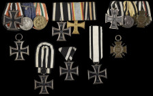 Germany, Mounted 1914 Iron Cross 1914 Second Class Trios (3); together with other 1914 Second Class Iron crosses (4), very fine or better

Estimate:...