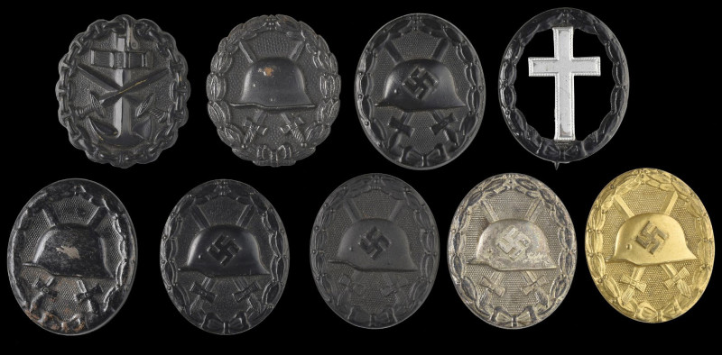 Germany, Great War Wound Badges (3), Army black badges (2), Naval black badge an...