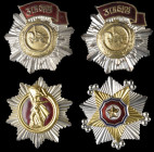 North Korea, Order of the National Flag, Second Class breast badge, Type 2, Variety 9, pin-back, in silvered and gilt metal and enamels; Order of the ...