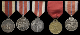 North Korea, Military Medal, Type 3, in bronze, Type 4 (2), Type 5 (2), good very fine or better, first rare (5)

Estimate: GBP 180-220
