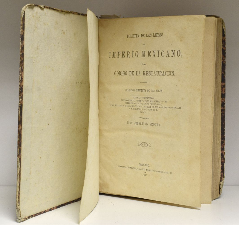 Book: José Sebastián Segura, Boletin de los Leyes Imperio Mexicano, Mexico City,...