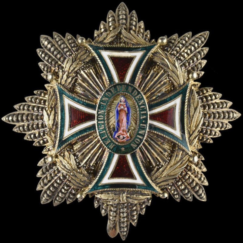 Imperial Order of Guadalupe, Type III, Grand Cross breast star, by Halley, Paris...