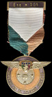 201st Fighter Squadron Medal for Far Eastern Service, 1945, First Size, in bronze-gilt and enamels, with purple enamelled riband bar inscribed ESC. 20...