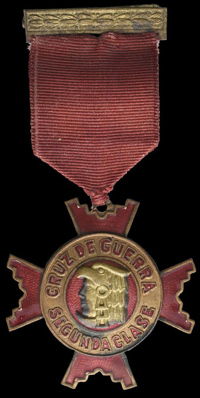 War Cross, Second Class, 1949, in gilt and red enamel, similar to the Third Clas...