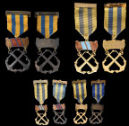 Naval Operations Decoration, 1949, First Class, in gilt, with enamelled suspension, and Second Class, in silver, with enamelled suspension, both 33.5m...