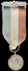 Emilio Carranza Medal of the Ministry of Public Works and Communications, 1949, miniature Second Class medal, uniface with blank reverse and silver la...