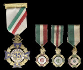 Cross of Perseverance, 1949, for 35 Years’ Service, in gilt and enamels, (Grove D-512); Miniature Crosses of Perseverance, 1949 (3), for 10, 25 and 30...
