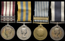 Great Britain, Group of Four: Able Bodied Seaman F. Hill, Royal Navy, Naval General Service 1918-62, 2 clasps, Palestine 1945-48, Near East, Korea, Br...