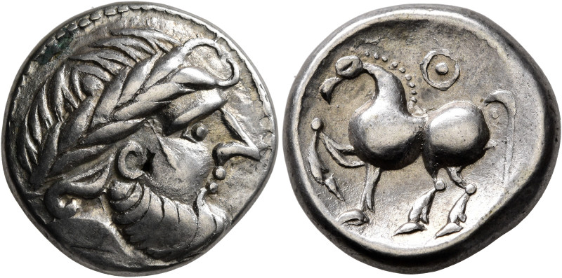 MIDDLE DANUBE. Uncertain tribe. 2nd century BC. Tetradrachm (Silver, 22 mm, 11.9...