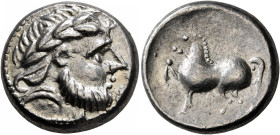 MIDDLE DANUBE. Uncertain tribe. 2nd century BC. Tetradrachm (Silver, 22 mm, 11.92 g, 6 h), 'Kugelwange ohne Ringel' type, imitating Philip II of Maced...