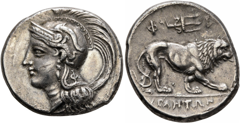 LUCANIA. Velia. Circa 300-280 BC. Didrachm or Nomos (Silver, 21 mm, 7.47 g, 3 h)...