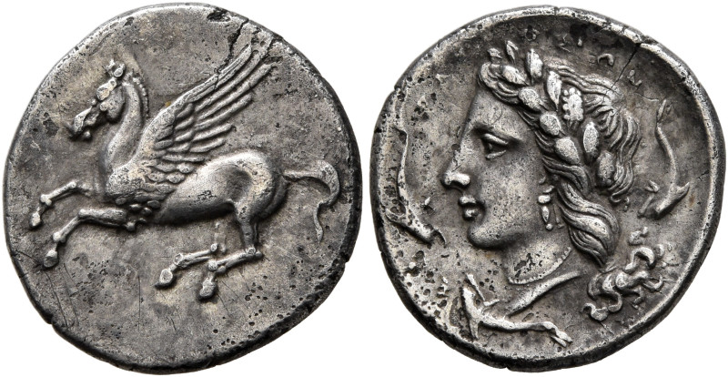 SICILY. Syracuse. Timoleon and the Third Democracy, 344-317 BC. Drachm (Silver, ...