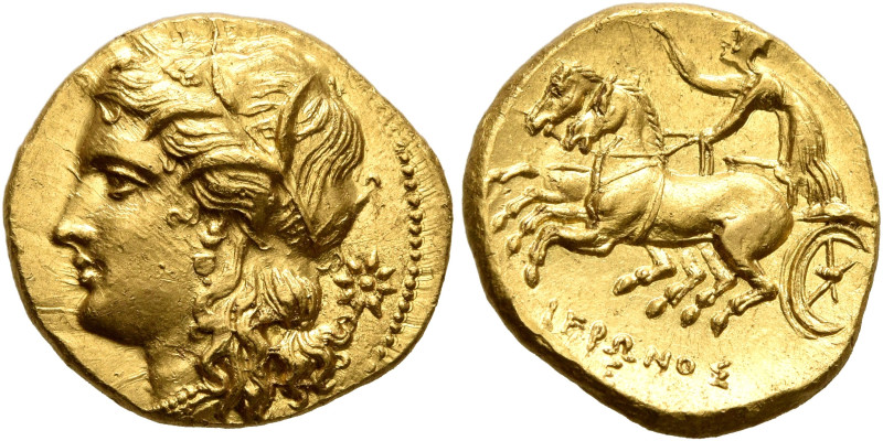 SICILY. Syracuse. Hieron II, 275-215 BC. 60 Litrai or Dekadrachm (Gold, 16 mm, 4...