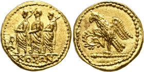 SKYTHIA. Geto-Dacians. Koson, mid 1st century BC. Stater (Gold, 20 mm, 8.32 g, 12 h), Olbia. KOΣΩN Roman consul accompanied by two lictors advancing l...