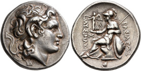 KINGS OF THRACE. Lysimachos, 305-281 BC. Tetradrachm (Silver, 27 mm, 17.07 g, 12 h), Lysimacheia, 297/6-282/1. Diademed head of Alexander the Great to...