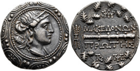 MACEDON (ROMAN PROTECTORATE), Republican period. First Meris. Circa 167-149 BC. Tetradrachm (Silver, 31 mm, 16.93 g, 12 h), Amphipolis. Diademed and d...