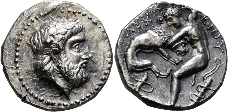 KINGS OF PAEONIA. Lykkeios, circa 359-335 BC. Tetradrachm (Silver, 23 mm, 13.04 ...