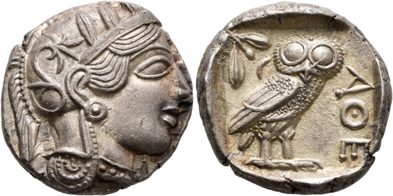 ATTICA. Athens. Circa 430s-420s BC. Tetradrachm (Silver, 25 mm, 17.19 g, 7 h). H...