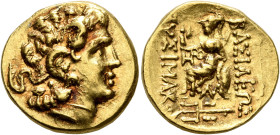 KINGS OF PONTOS. Mithradates VI Eupator, circa 120-63 BC. Stater (Gold, 19 mm, 8.34 g, 12 h), First Mithradatic War issue, in the name and types of Ly...