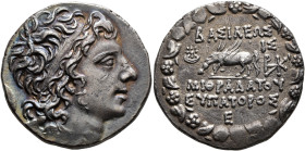 KINGS OF PONTOS. Mithradates VI Eupator, circa 120-63 BC. Tetradrachm (Silver, 29 mm, 16.59 g, 12 h), uncertain mint in Pontos, year 210 of the Bithyn...