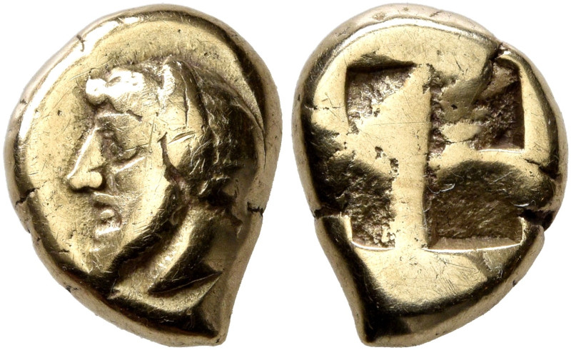 IONIA. Phokaia. Circa 521-478 BC. Hekte (Electrum, 11 mm, 2.49 g). Bearded head ...