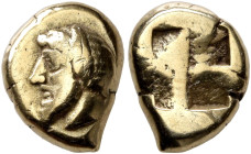 IONIA. Phokaia. Circa 521-478 BC. Hekte (Electrum, 11 mm, 2.49 g). Bearded head of King Midas to left, with the ear of a donkey; to right, small seal ...