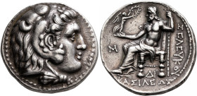 SELEUKID KINGS OF SYRIA. Seleukos I Nikator, 312-281 BC. Tetradrachm (Silver, 28 mm, 17.04 g, 11 h), Seleukeia on the Tigris I, after circa 300. Head ...