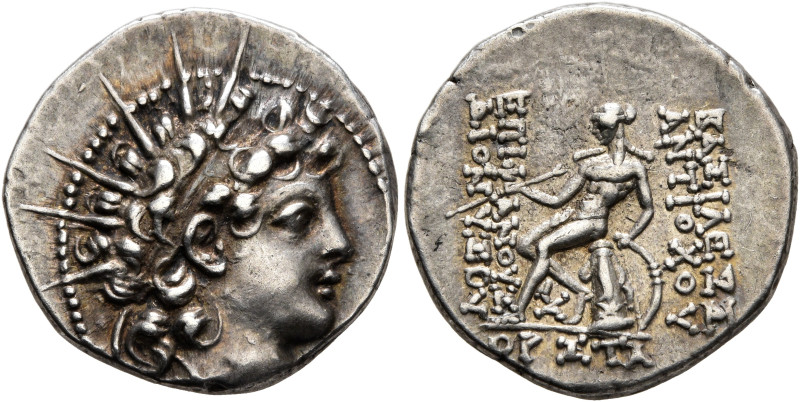 SELEUKID KINGS OF SYRIA. Antiochos VI Dionysos, 144-142 BC. Drachm (Silver, 18 m...