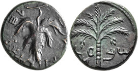 JUDAEA, Bar Kochba Revolt. 132-135 CE. AE (Bronze, 23 mm, 9.83 g, 6 h), undated (year 3 = 134/5 CE). 'FOR THE FREEDOM OF JERUSALEM' (in Paleo-Hebrew) ...
