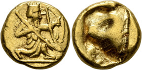 PERSIA, Achaemenid Empire. Time of Xerxes II to Artaxerxes II, circa 420-375 BC. Daric (Gold, 16 mm, 8.33 g), Sardes. Persian king or hero in kneeling...