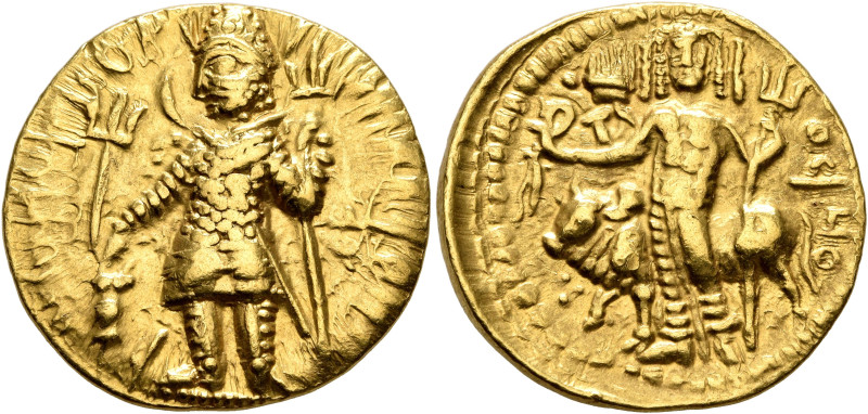 INDIA, Kushan Empire. Vasudeva I, circa 192-225. Dinar (Gold, 22 mm, 7.98 g, 12 ...