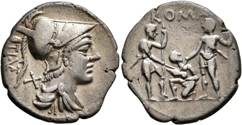 Ti. Veturius, 137 BC. Denarius (Silver, 20 mm, 3.78 g, 12 h), Rome. Draped bust ...