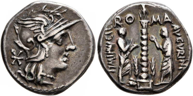 Ti. Minucius C.f. Augurinus, 134 BC. Denarius (Silver, 16 mm, 3.99 g, 6 h), Rome...