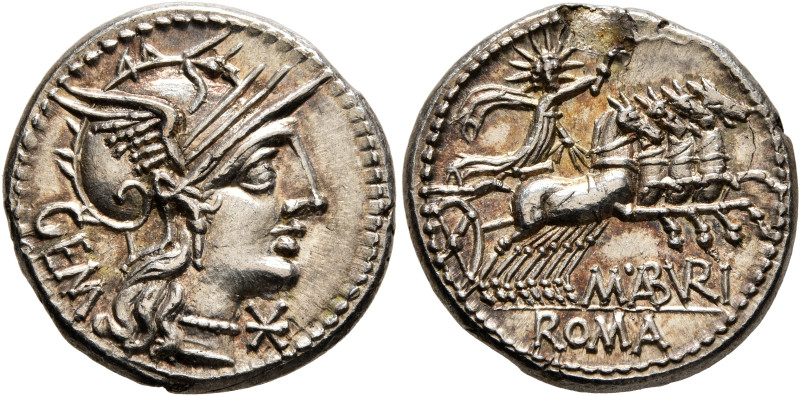 M. Aburius M.f. Geminus, 132 BC. Denarius (Silver, 19 mm, 3.83 g, 3 h), Rome. GE...
