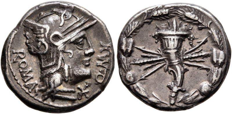 Q. Fabius Maximus, 127 BC. Denarius (Silver, 17 mm, 3.74 g, 1 h), Rome. ROMA - Q...