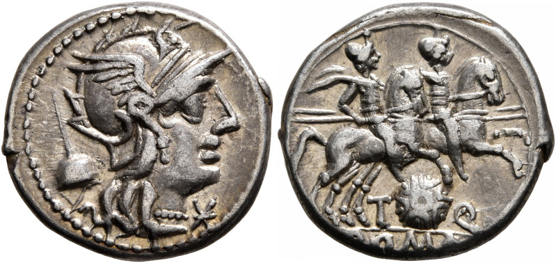 T. Quinctius Flamininus, 126 BC. Denarius (Silver, 18 mm, 3.85 g, 6 h), Rome. He...