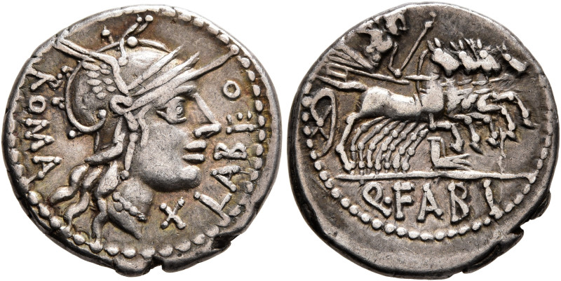 Q. Fabius Labeo, 124 BC. Denarius (Silver, 19 mm, 3.95 g, 1 h), Rome. LABEO - RO...