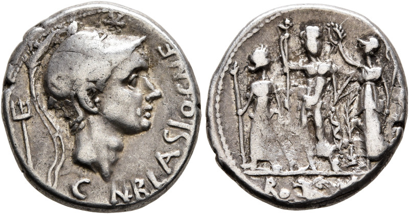 Cn. Blasio Cn.f, 112-111 BC. Denarius (Silver, 18 mm, 3.91 g, 6 h), Rome. CN BLA...