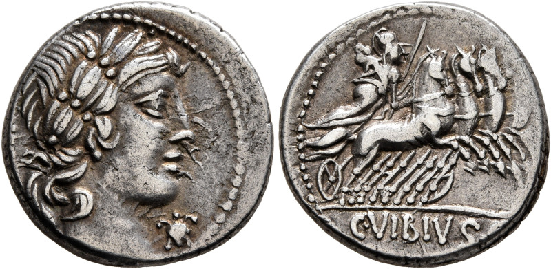 C. Vibius C.f. Pansa, 90 BC. Denarius (Silver, 17 mm, 4.14 g, 7 h), Rome. PANSA ...