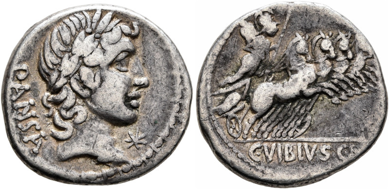 C. Vibius C.f. Pansa, 90 BC. Denarius (Silver, 18 mm, 3.75 g, 12 h), Rome. PANSA...