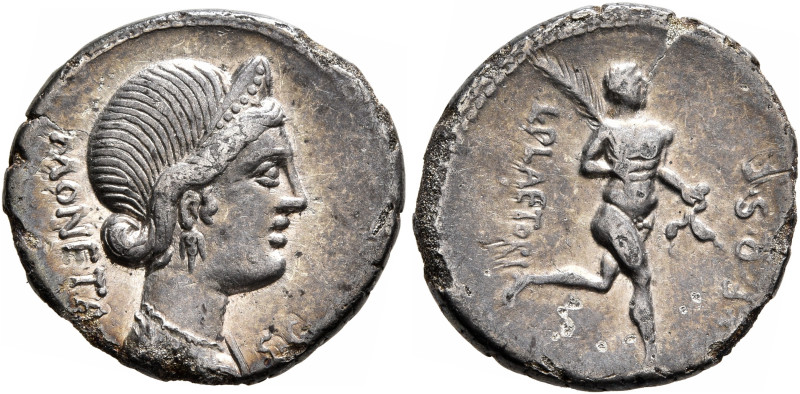 L. Plaetorius L.f. Cestianus, 67 BC. Denarius (Silver, 18 mm, 3.27 g, 1 h), Rome...