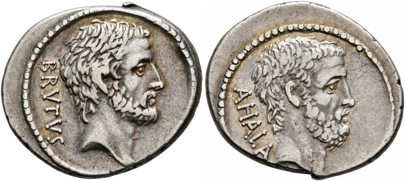 M. Junius Brutus, 54 BC. Denarius (Silver, 20 mm, 3.99 g, 6 h), Rome. BRVTVS Bea...