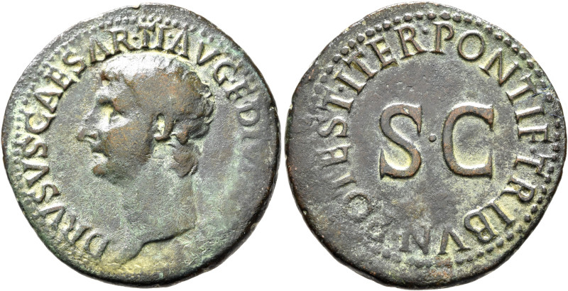 Drusus, died 23. As (Copper, 30 mm, 10.00 g, 12 h), Rome, struck under Tiberius,...